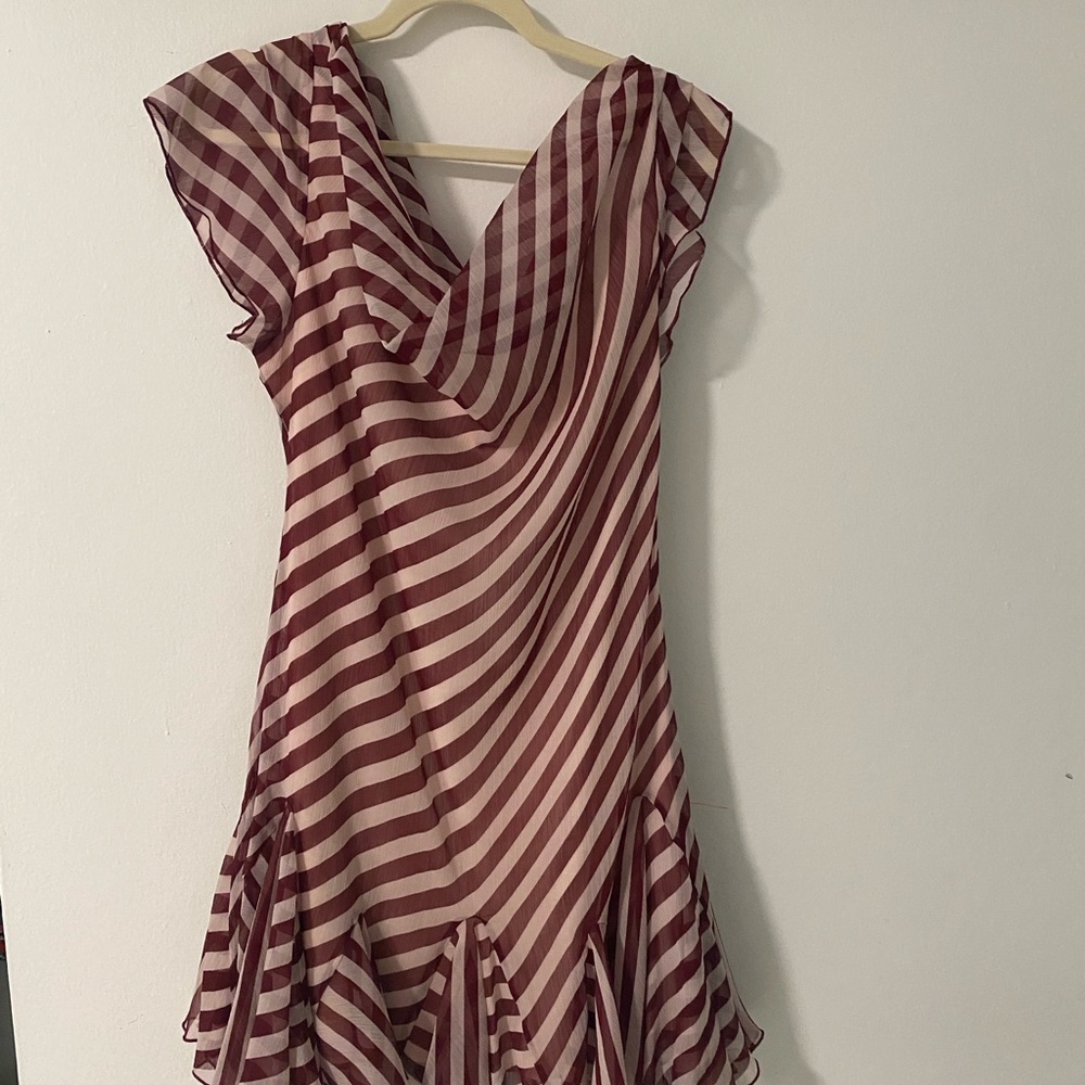 Red Ruffled Fit and Flare Mini Dress